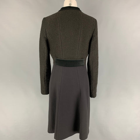 Abrigo con botones en mezcla de lana color carbón oliva talla 8 de ETRO