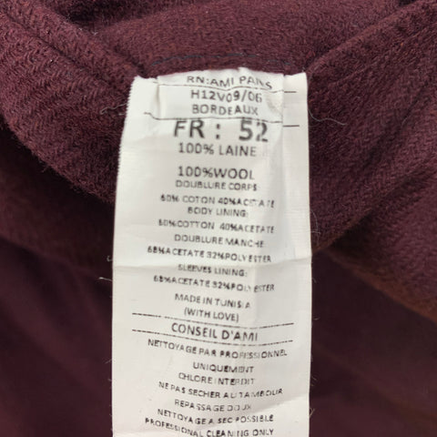 AMI by ALEXANDRE MATTIUSSI Size 42 Burgundy Wool Sport Coat