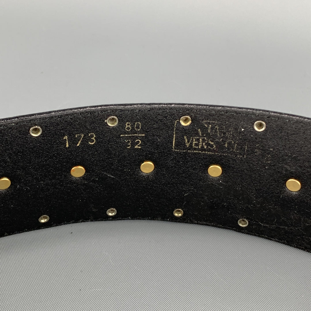 Men's Vintage Gianni Versace Black Leather Belt Size 32-34