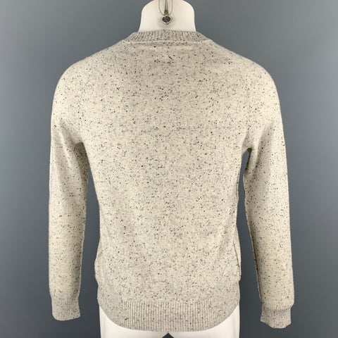 Jersey con cuello acanalado de cachemira gris jaspeado talla M ATM