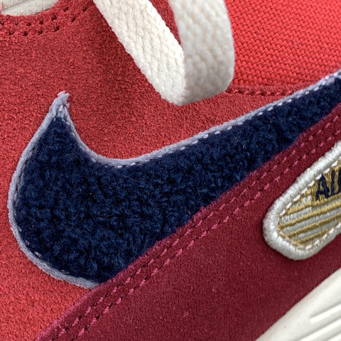 NIKE Size 11 Red & Navy Canvas Suede Trim Lace Up Sneakers