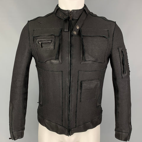 COLECCIÓN CALVIN KLEIN Talla 38 Chaqueta de moto de cuero negra