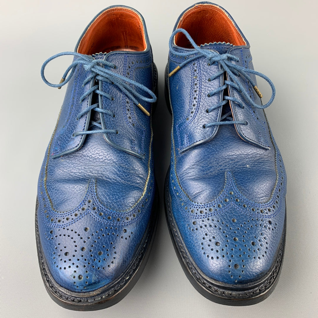 FLORSHEIM for Duckie Brown Size 10.5 Royal Blue Perforated Leather Lace Up Shoes