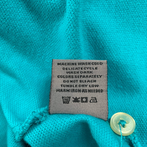 GIVENCHY Size L Blue Grey Contrast Trim Cotton Short Sleeve Polo