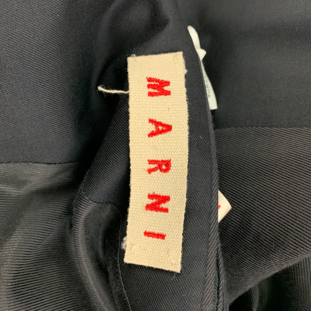 MARNI Size 44 Black Virgin Wool Notch Lapel Sport Coat