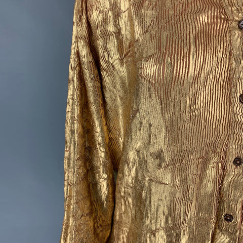 SIES MARJAN Size 2 Gold Not Listed Crackled Button Up Shirt