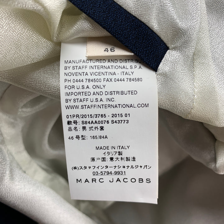 MARC JACOBS Size 36 Navy Wool / Cotton Notch Lapel Coat