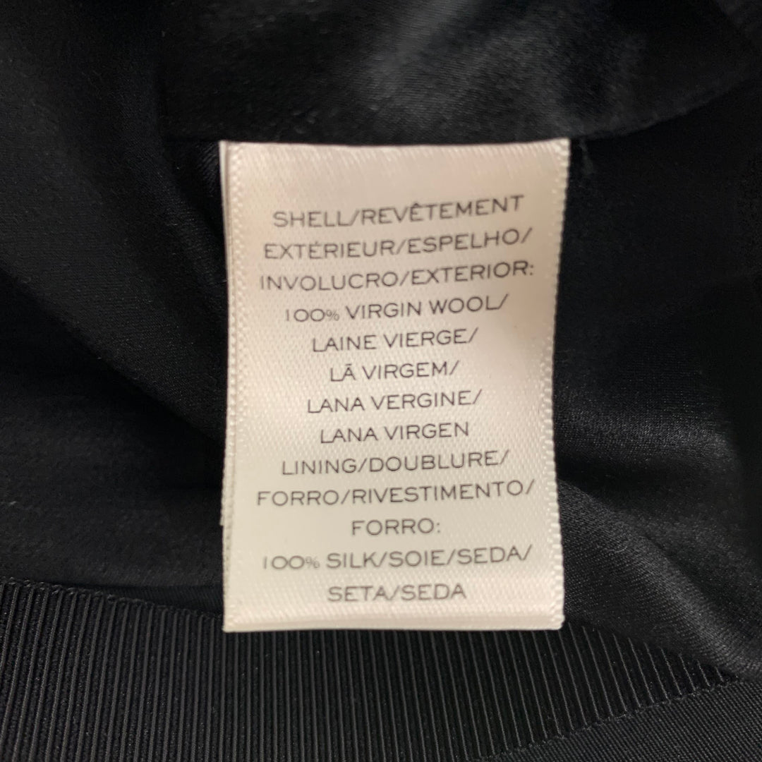 MARC JACOBS Fall 2019 Size 2 Black Wool Blend Deep V-Neck Ruffle Sleeve Dress