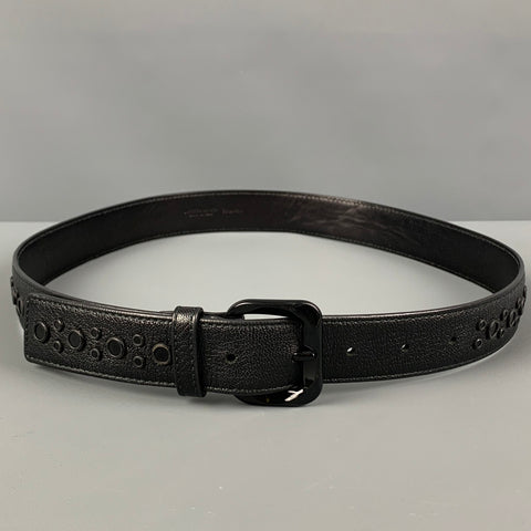 BOTTEGA VENETA Size 32 Black Studded Leather Belt