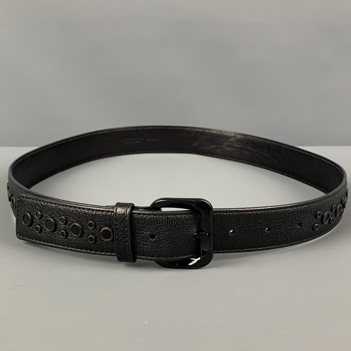 BOTTEGA VENETA Size 32 Black Studded Leather Belt