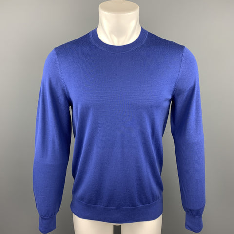THEORY Size M Blue Wool Crew-Neck Pullover