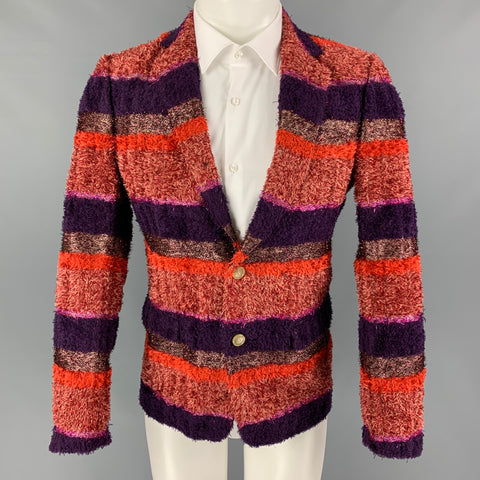 WALTER VAN BEIRENDONCK FW 16 Size 36 Multi-Color Textured Sport Coat