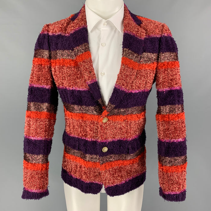 WALTER VAN BEIRENDONCK FW 16 Size 36 Multi-Color Textured Sport Coat