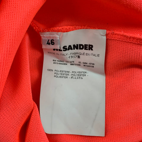 JIL SANDER Size XS Coral Polyester Crew-Neck T-shirt