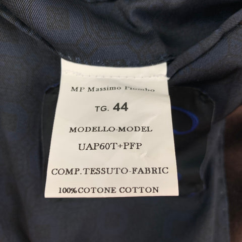 MASSIMO PIOMBO Size 34 Brown Velvet Cotton Double Breasted Suit