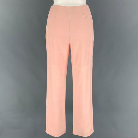 CHANEL 01C Taille 4 Pantalon décontracté taille haute en soie rose
