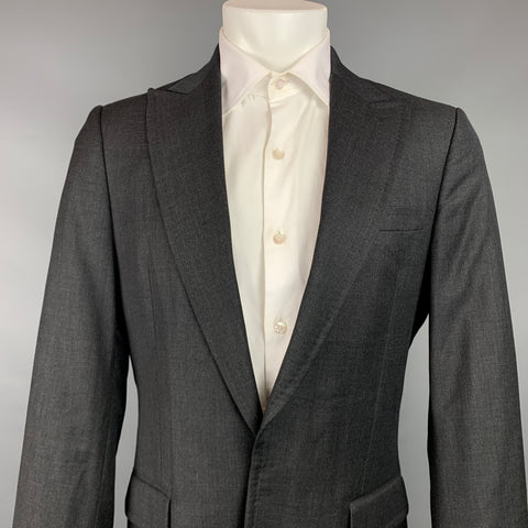 DSQUARED2 Size 40 Charcoal Wool Peak Lapel Sport Coat