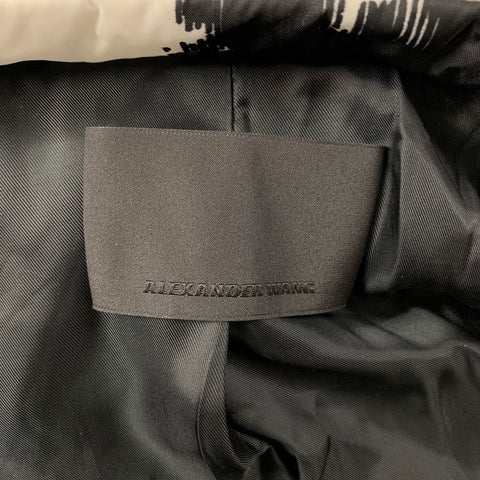 ALEXANDER WANG Size S Black White Print Nylon Zip Snaps Jacket