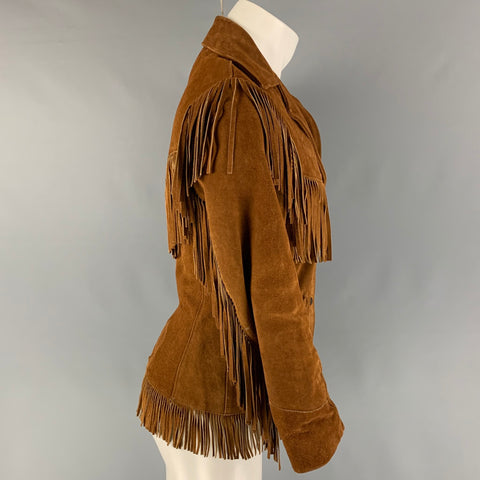 PARKER Taille M Cognac Fringe Veste Western