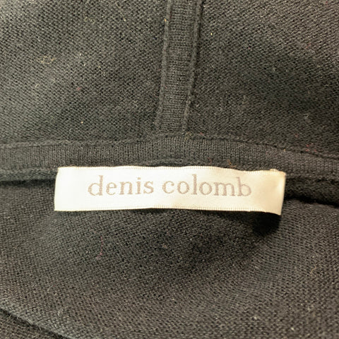 DENIS COLBAN Talla S Traje de pantalón con capucha sin mangas de seda de cachemira negro