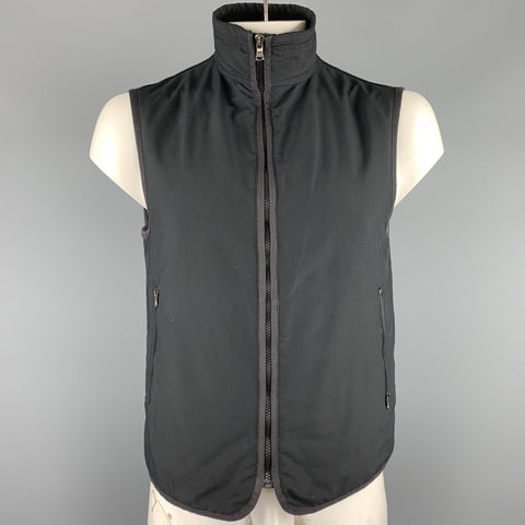 EMPORIO ARMANI Talla 40 Chaleco con cremallera de poliéster negro