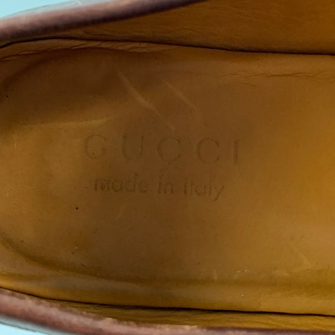 GUCCI Size 10.5 Brown Monogram Leather Vintage Loafers