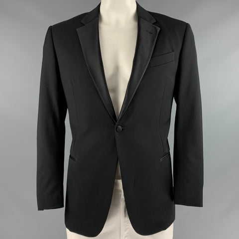 ARMANI COLLEZIONI Size 42 Black Wool Notch Lapel Sport Coat