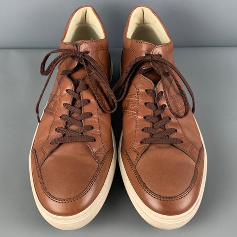 TOD'S Zapatillas de cuero marrón talla 10