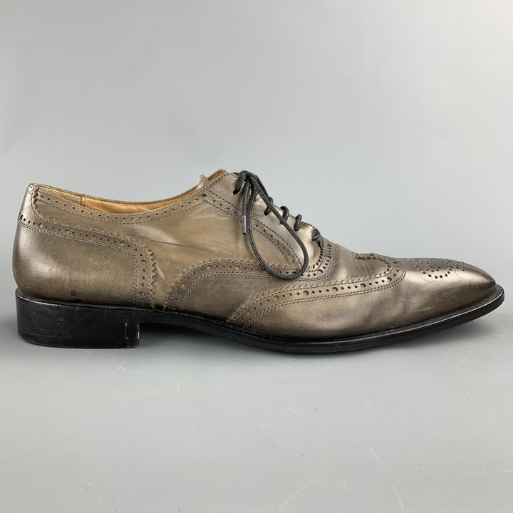 OLIVER SPENCER Taille 11 Taupe Chaussures à lacets en cuir antique avec bout d'aile