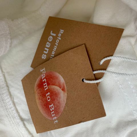 REFORMATION Jean taille haute en coton blanc cassé taille 26