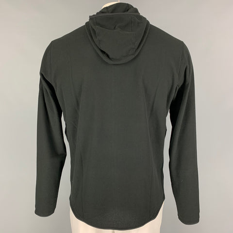 ARCTERYX Size L Black Waffle Knit Polyester Hooded Polartec Sweatshirt