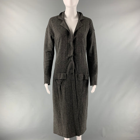 LANVIN 2009 Cárdigan largo de mezcla de poliamida gris talla S