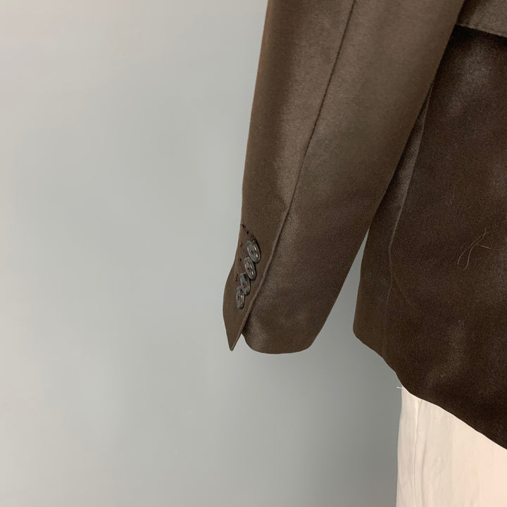 MARNI Size 42 Brown Cotton Polyester Notch Lapel Sport Coat