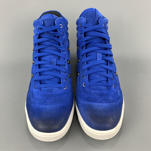JUST CAVALLI Taille 10,5 Baskets montantes bleu royal matelassées