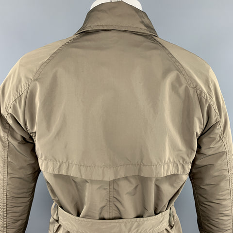 BEAMS Chest Size S Olive Polyester Buttoned Belted Long Coat