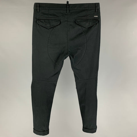 DSQUARED2 Size 30 Black Cotton Cropped Casual Pants