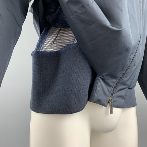 JIL SANDER Size 40 Navy Windbreaker Zip Up Tab Collar Jacket