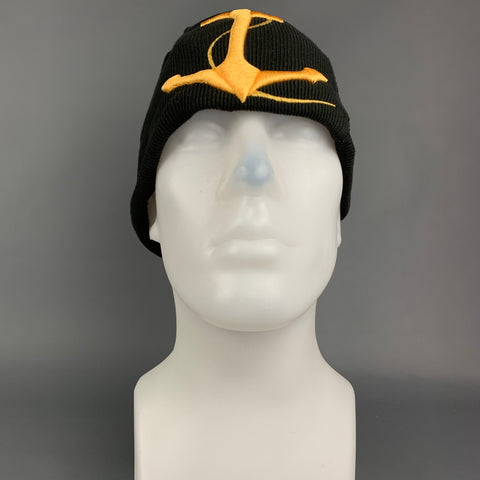 KAPITAL Gray & Yellow Embroidered Anchor Cotton Beanie