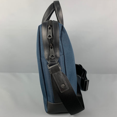 PAUL SMITH Navy Black Two Tone Canvas Folio Travel Bag