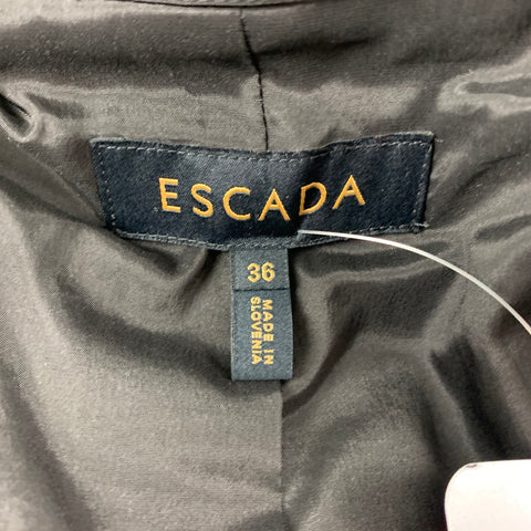 ESCADA Size 6 Black Viscose Blend Embroidered Cut Out Jacket Blazer