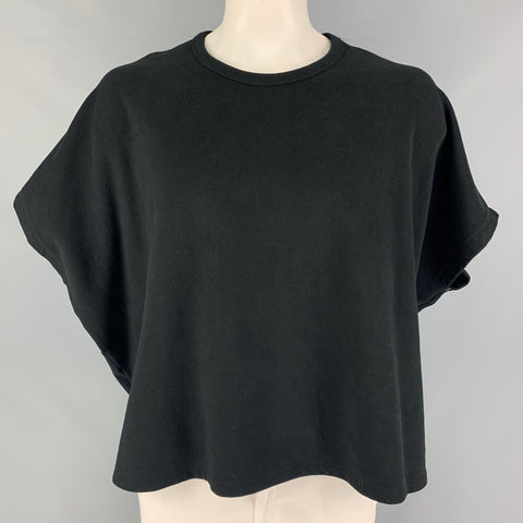 JAMES PERSE Size M Black Lyocell Blend Short Sleeve Pullover