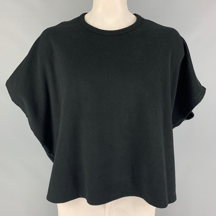 JAMES PERSE Size M Black Lyocell Blend Short Sleeve Pullover