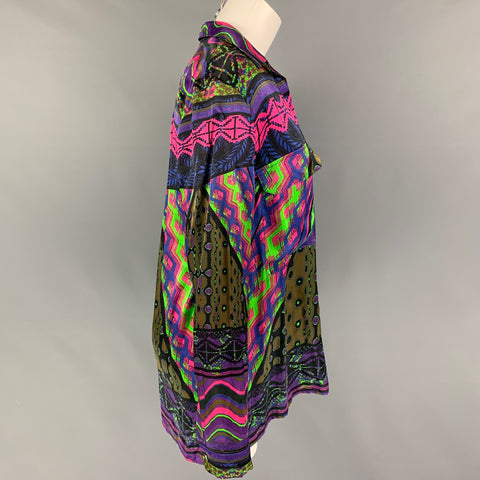 CUSTO BARCELONA Size S Multi-Color Silk Rayon Abstract Tunic Blouse