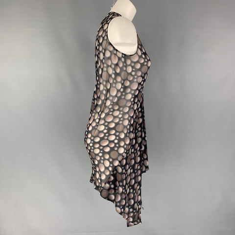 RICK OWENS Vestido sin mangas con lunares negros color topo talla S