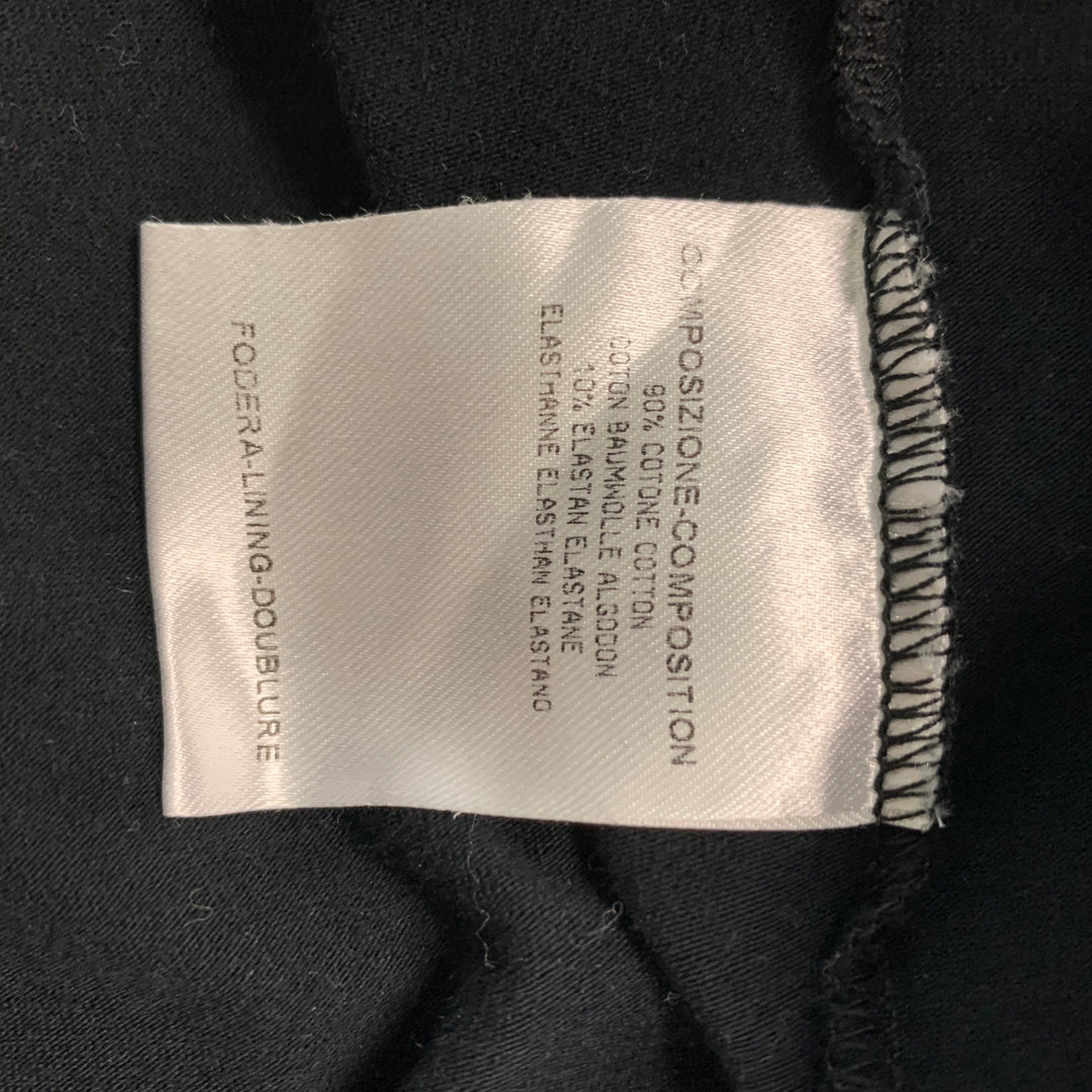 GUCCI Talla S Camiseta negra de algodón y elastano con cuello en V lisa