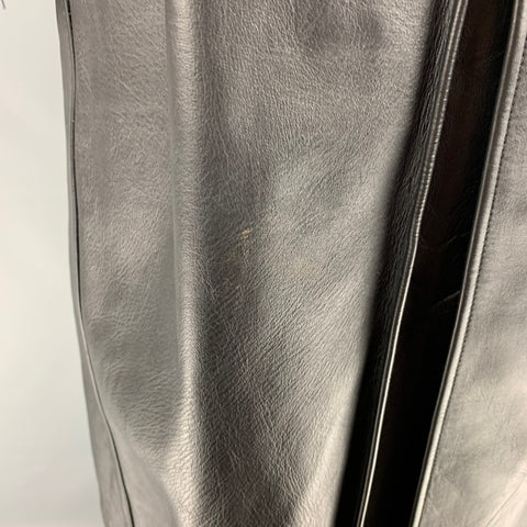 LOST WORLDS Size 42 Black Leather Trench Coat