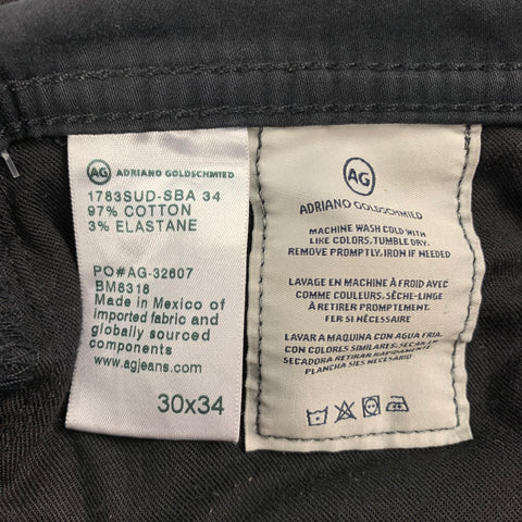 ADRIANO GOLDSCHMIED Size 30 Black Cotton Skinny Jeans