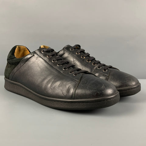 DAMIR DOMA Size 10 Black Leather Sneakers
