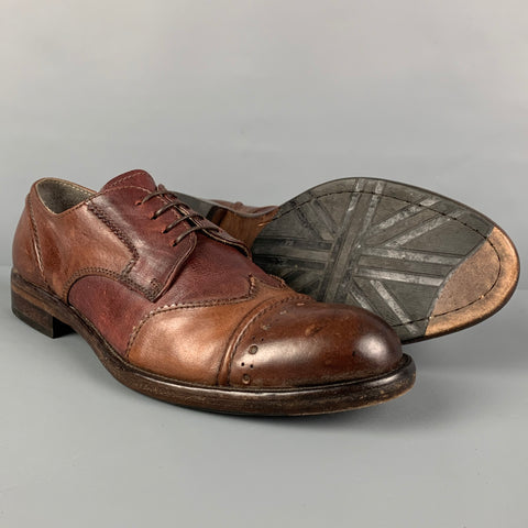 MOMA Size 8 Brown Perforated Leather Cap Toe Lace Up Shoes