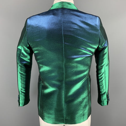 EACH X OTHER Size 36 Green Iridescent Polyester Blend Sport Coat